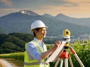 測量をする測量士